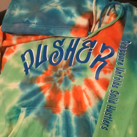 PUSHerTee Hoodies AirBending College Crew Tyedyed - Picture 2 of 8